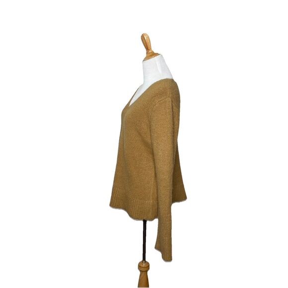 Tahari Brown Tan V-Neck Knit Pullover Long Sleeve Sweater Size Large Womens - Picture 2 of 7
